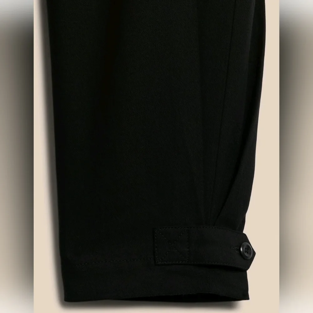 Banana Republic Lyocell Linen Blend Belted Cargo Pants 00 PETITE Black RT$110